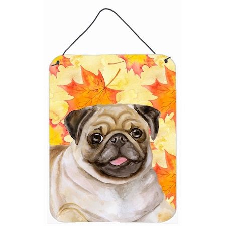 Carolines Treasures Fawn Pug Fall Wall or Door Hanging Prints BB9979DS1216